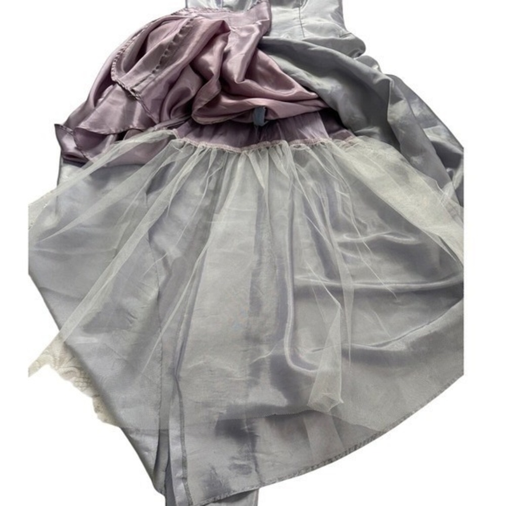 Jim Hjelm Vintage Iridescent Lavender Taffeta Strapless Gown Dress 12 Coquette - Picture 7 of 11